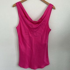 NEW | Chloe‎ Kristyn Chloe Satin Cowl Tank Camisole in Hot Pink Small - $169